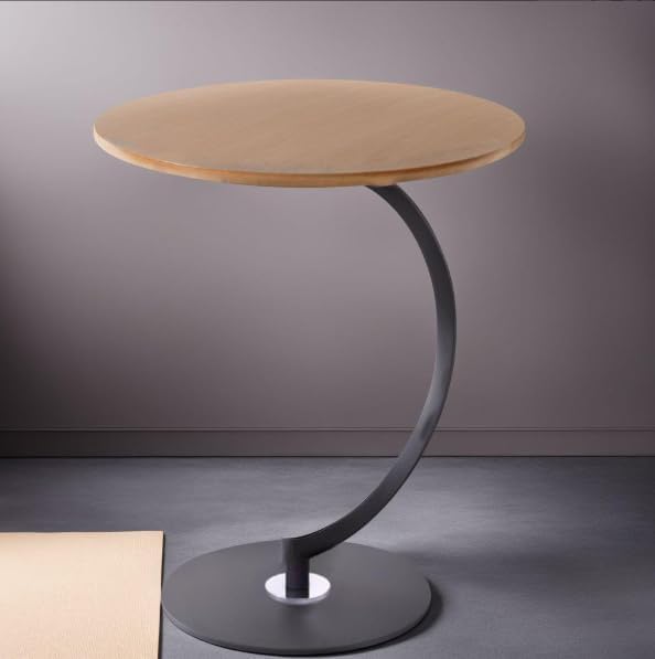 エレガントなウォルナット木目サイドテーブル 曲線 【公式通販】